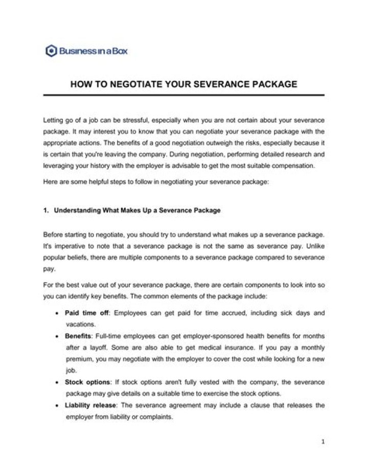 Can a severance package be negotiated?