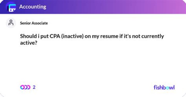 Can you use CPA if inactive?