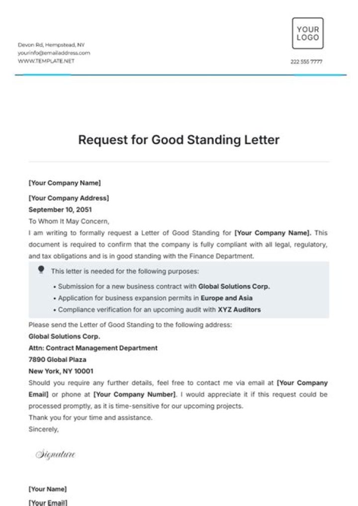 Does Texas require a letter of good standing?