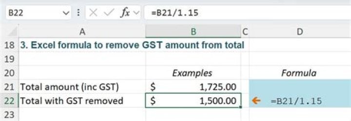 How do I deduct 10 GST from a total?