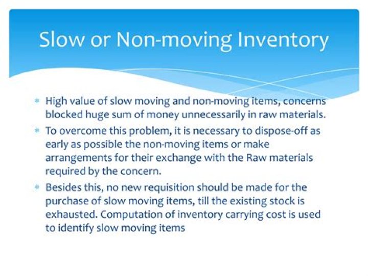 How do you deal with non moving inventory?