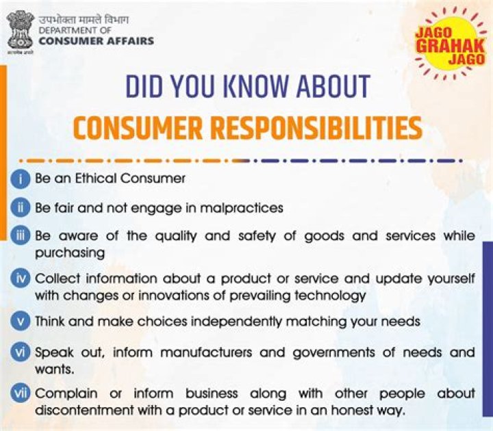 What are the responsibilities of a consumer your answer?