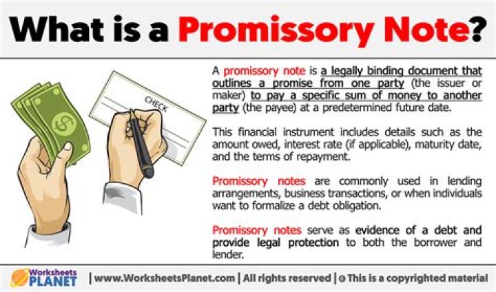 What does a promissory note contains?