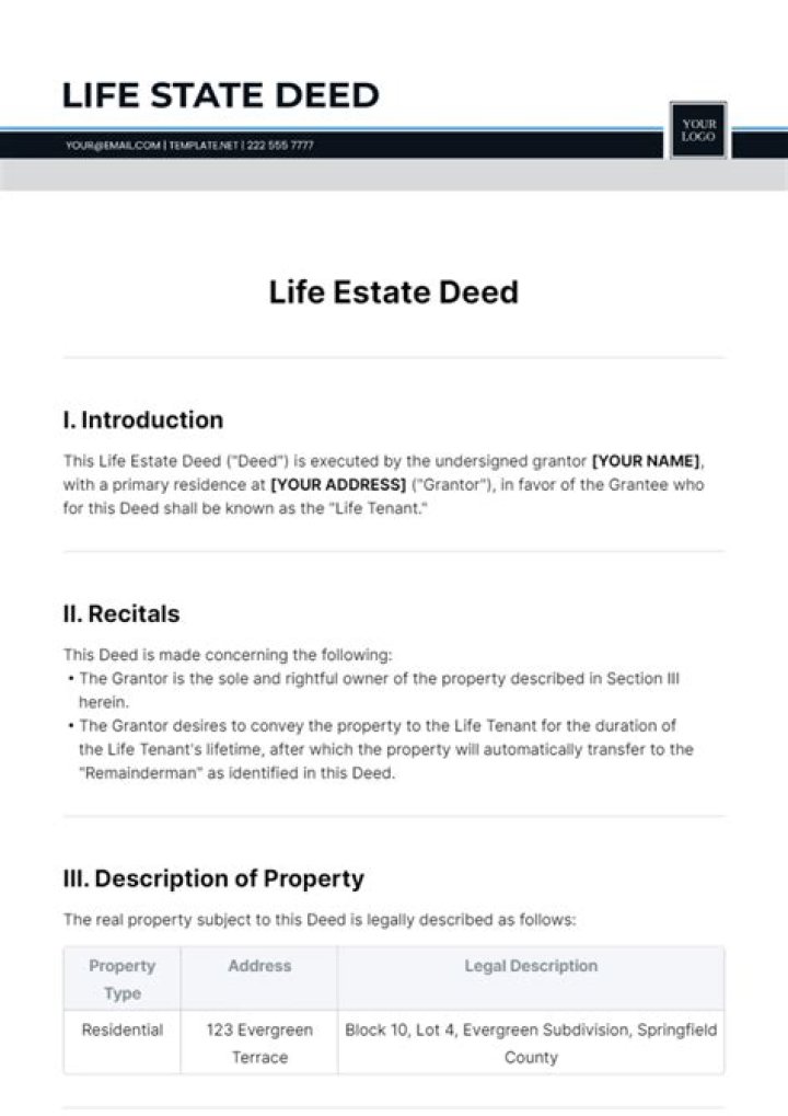 What does life estate on a deed mean?