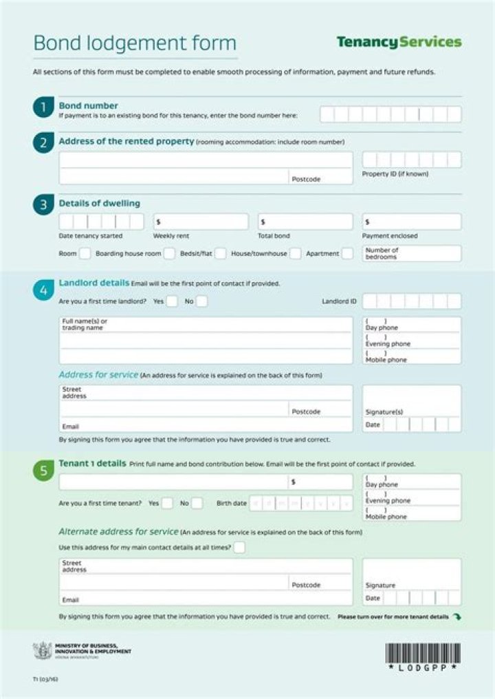 What is a bond lodgement form?