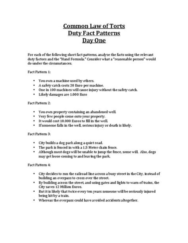 What is a fact pattern example?