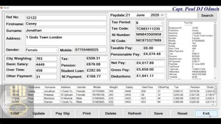 What is a payroll database?
