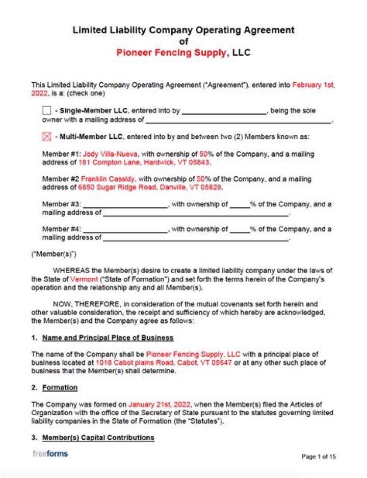 What is a signed operating agreement for LLC?