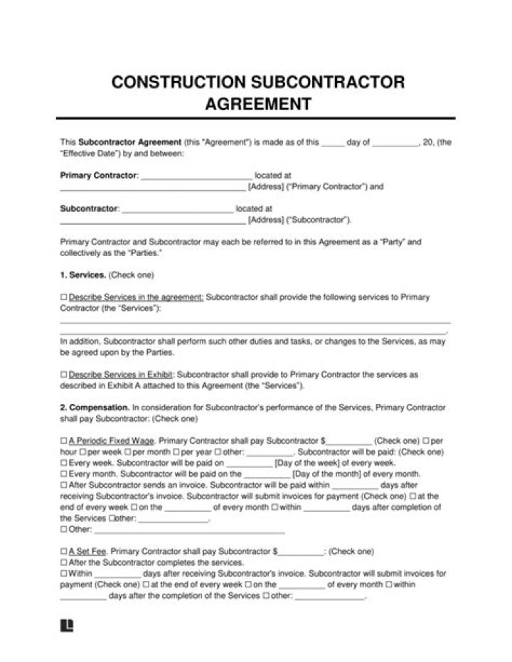 What is subcontractor labor?