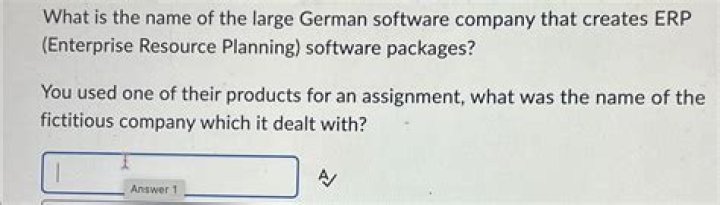 What is the name of the large German software company that creates ERP software packages?