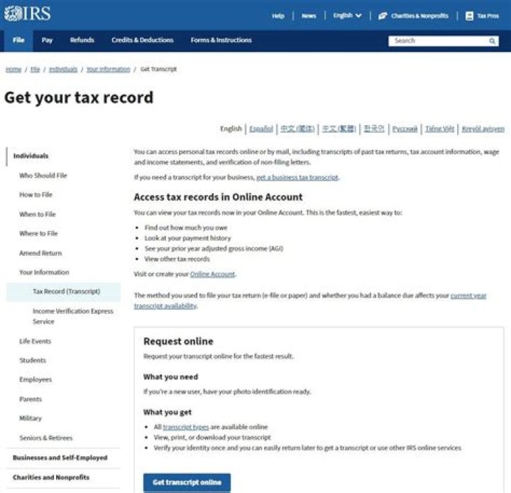 Who can request my tax transcript?