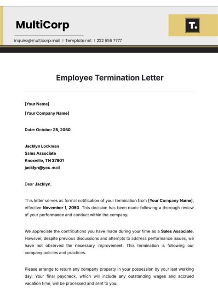 Why did I receive a termination letter?